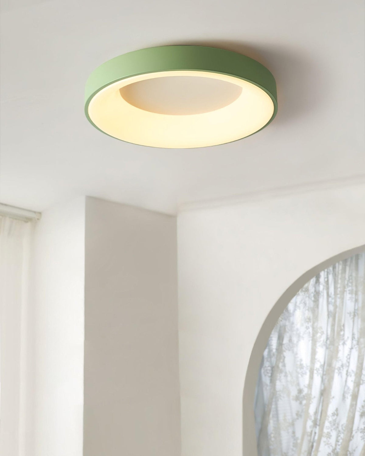Gaviora Plafonnier en fer contemporain abat-jour vert
