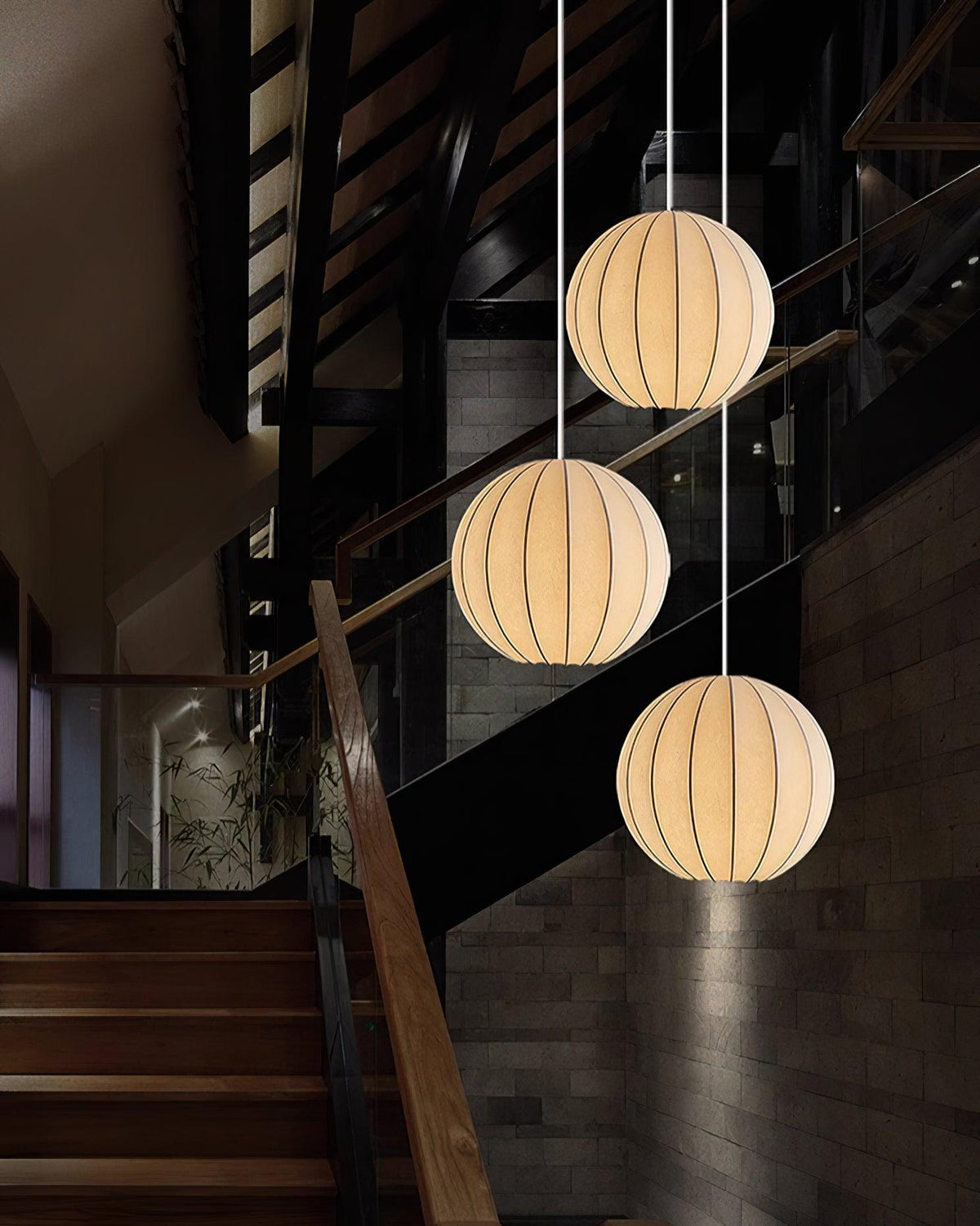 Pendant Light Silk Ribbed Globe Modern Minimalist Ambient Dining-Neutral Decor