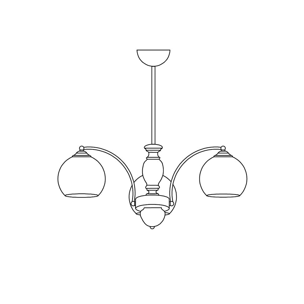 Chandelier Glass Shades Metal Frame Wood Accents Mid-Century Calm-Neutral Decor