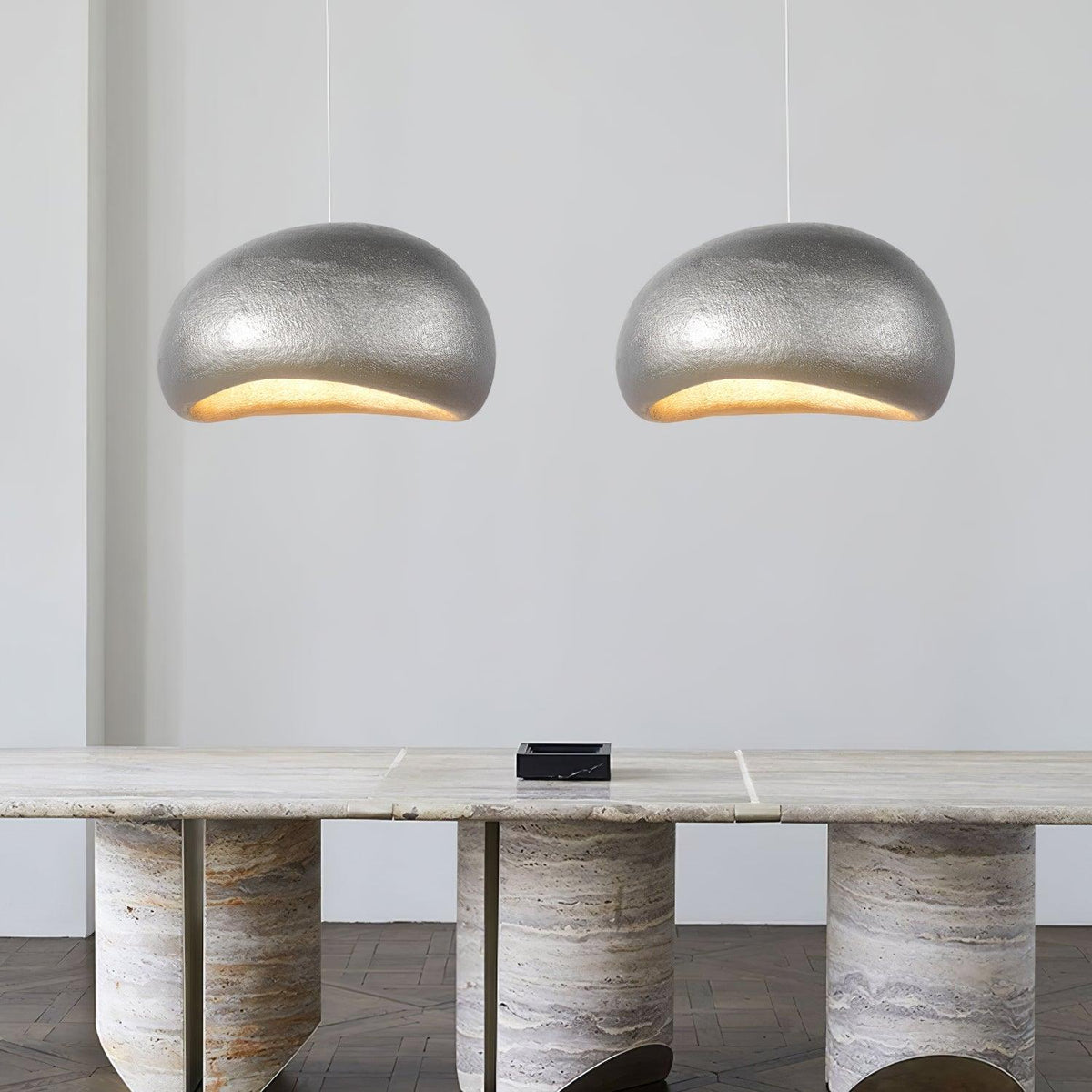 Pendant Lamp Pebble Inspired Organic Form Soft Glow Modern Artistic-Neutral Decor