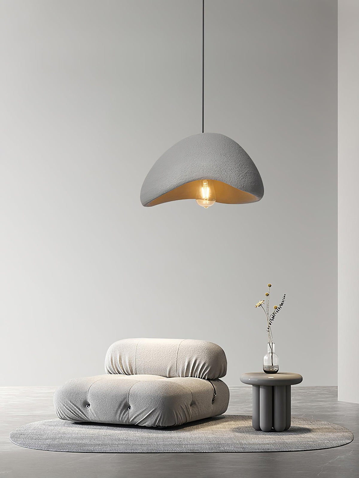 Pendant Lamp Organic Curved Shade Soft Texture Modern Artistic-Neutral Decor
