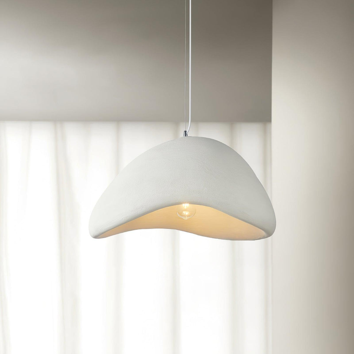 Pendant Lamp Organic Curved Shade Soft Texture Modern Artistic-Neutral Decor