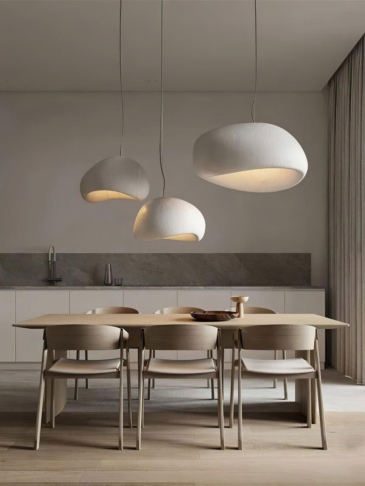 Pendant Lamp Organic Curved Shade Soft Texture Modern Artistic-Neutral Decor