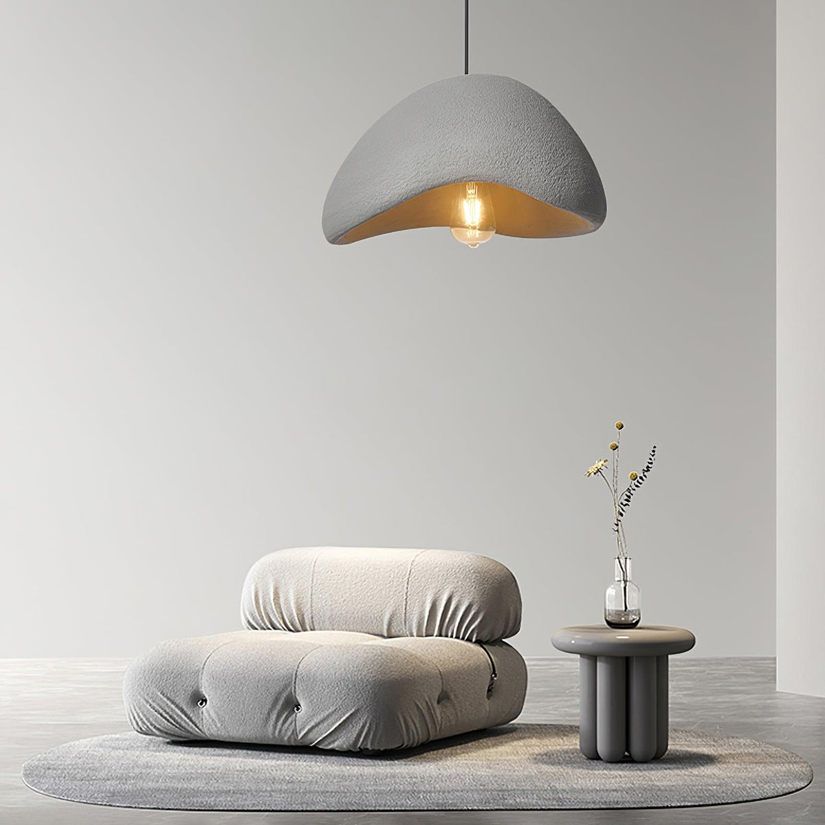 Pendant Lamp Organic Curved Shade Soft Texture Modern Artistic-Neutral Decor