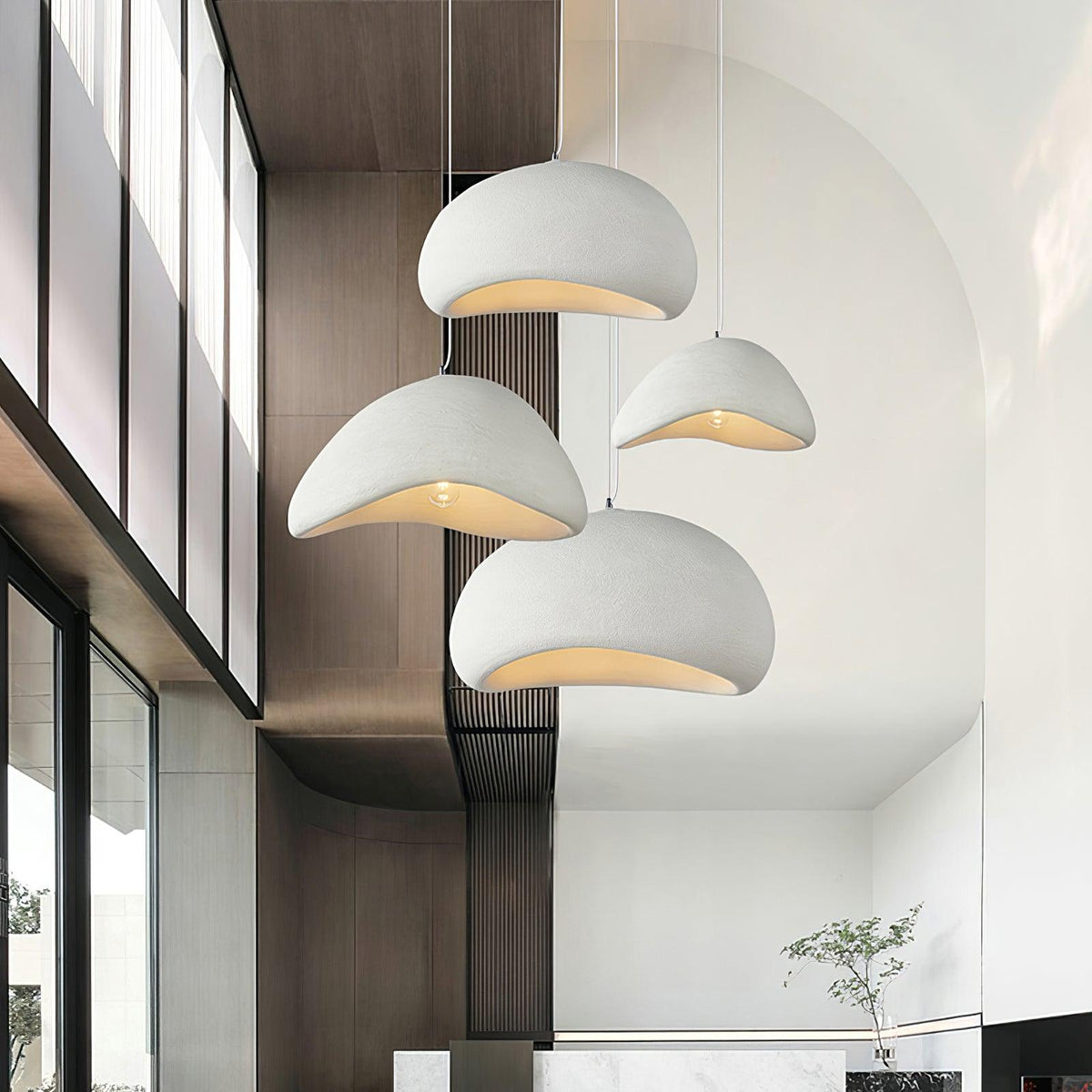 Pendant Lamp Organic Curved Shade Soft Texture Modern Artistic-Neutral Decor