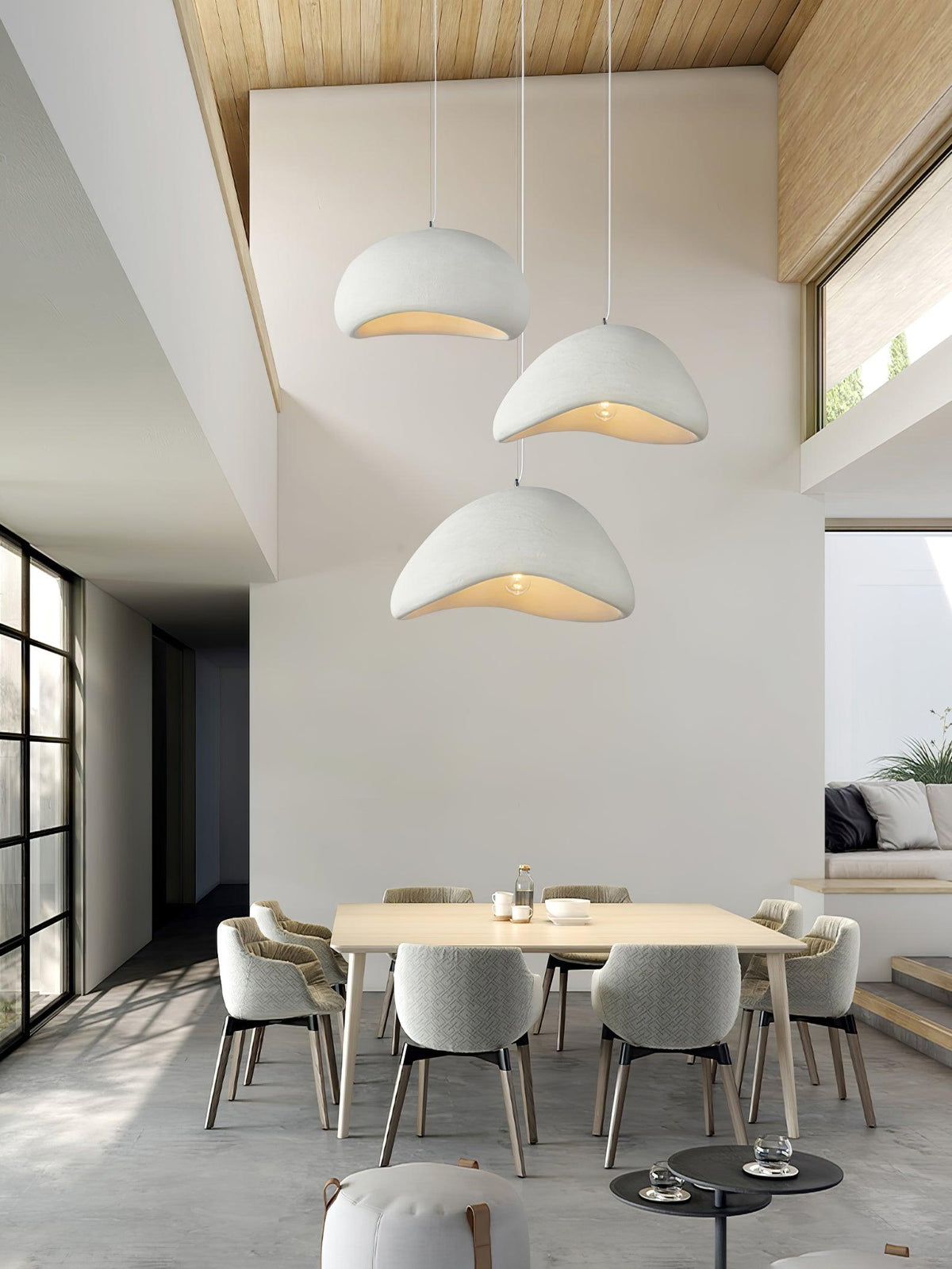 Pendant Lamp Organic Curved Shade Soft Texture Modern Artistic-Neutral Decor