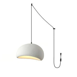 Solara Suspension en Plâtre Demi Dôme à Brancher Wabi Sabi