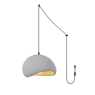 Solara Suspension en Plâtre Demi Dôme à Brancher Wabi Sabi