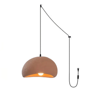 Solara Suspension en Plâtre Demi Dôme à Brancher Wabi Sabi
