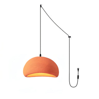 Solara Suspension en Plâtre Demi Dôme à Brancher Wabi Sabi