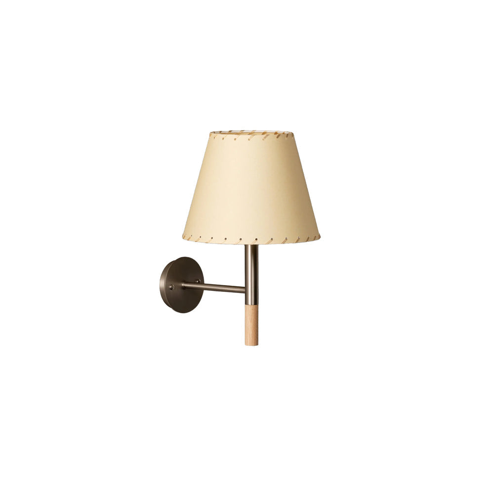 Kilkee Wall Lamp with a white fabric shade and nickel finish.