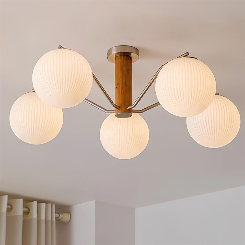 Ceiling Light LED/Incandescent Globe Flush Mount for Living Room-Neutral Decor