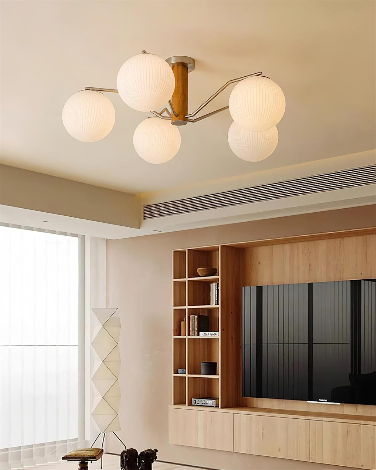 Ceiling Light LED/Incandescent Globe Flush Mount for Living Room-Neutral Decor