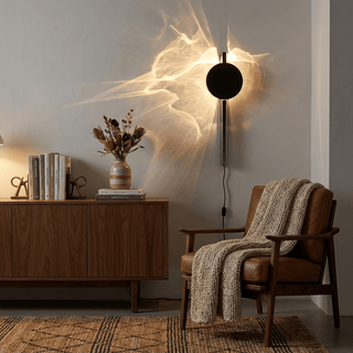 Kinetic Shadow Plug-in Wall Lamp-Neutral Decor