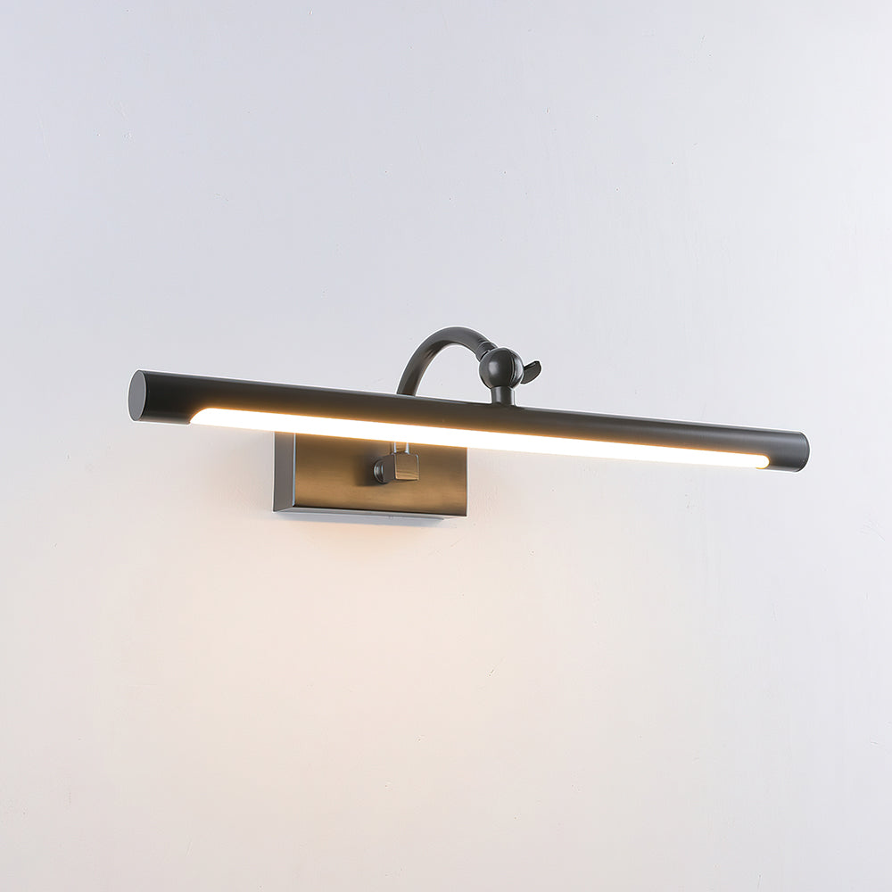 The sconce turned on, casting a warm, even light on the wall below.