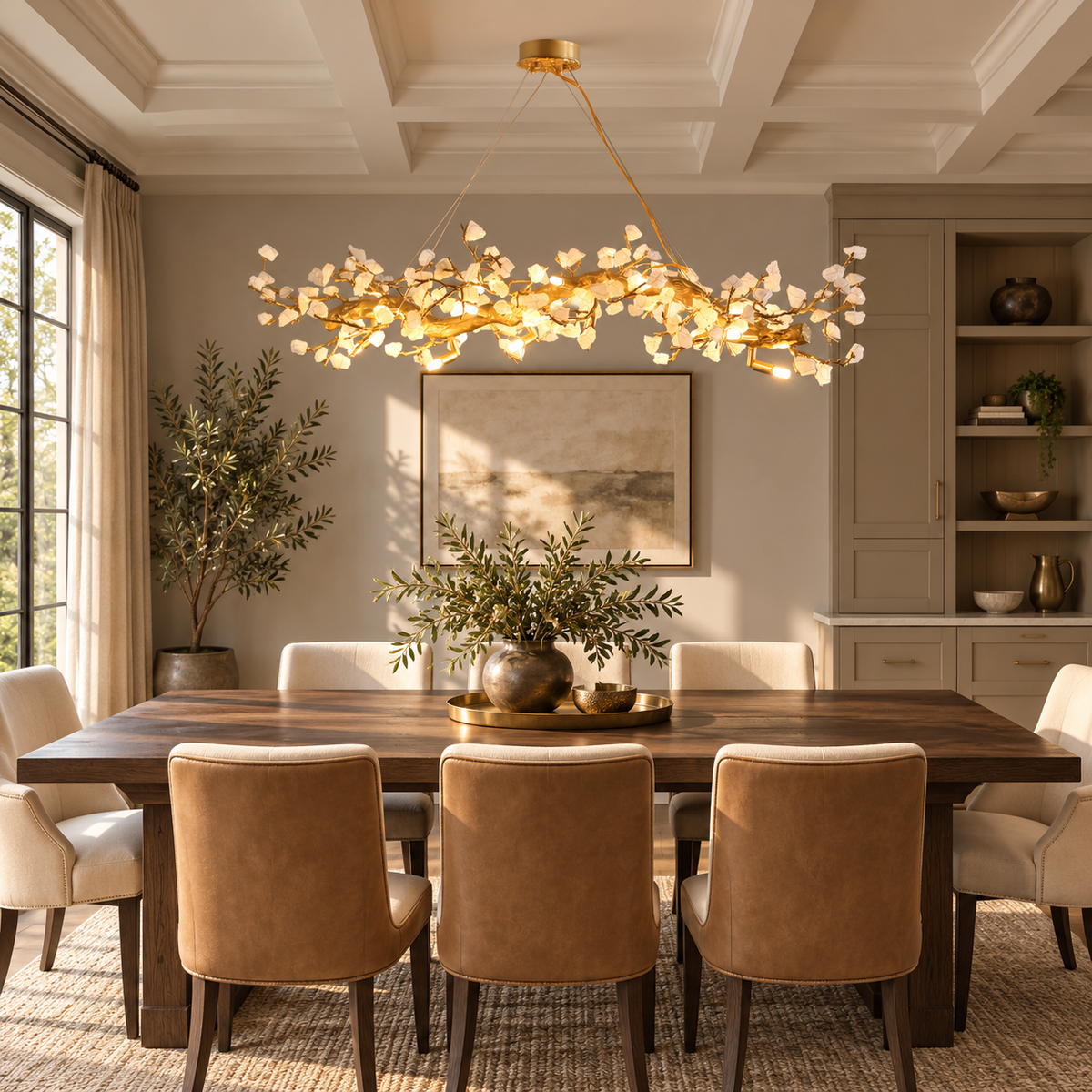 Casterford Lustre Linéaire À Branches En Pierre Blanche – vue 5