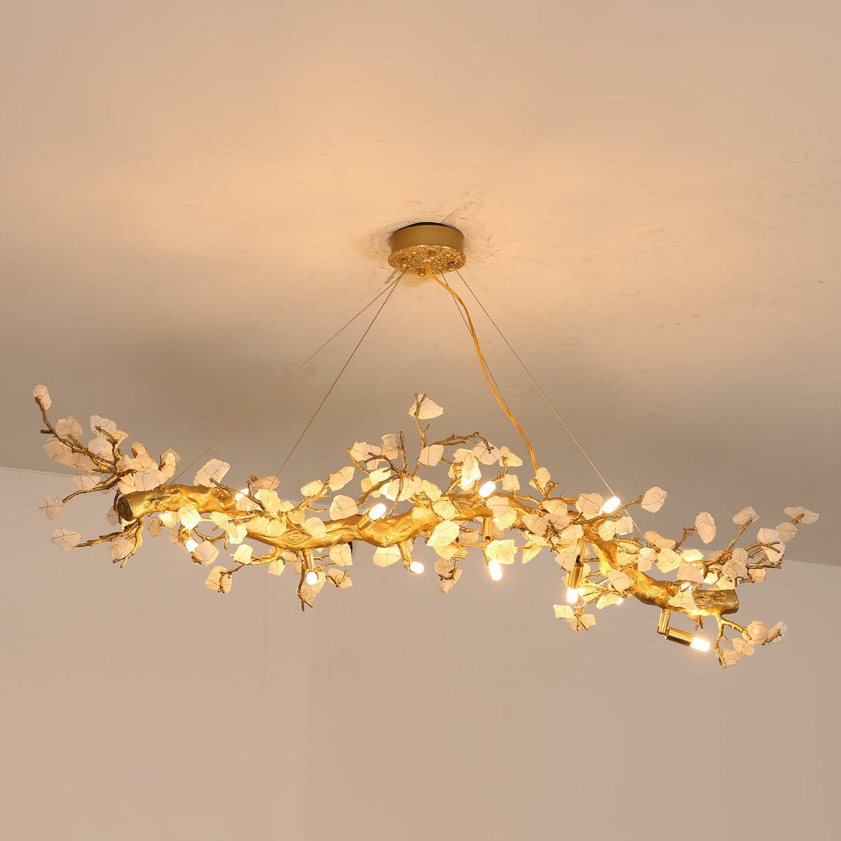 Casterford Lustre Linéaire À Branches En Pierre Blanche – vue 16