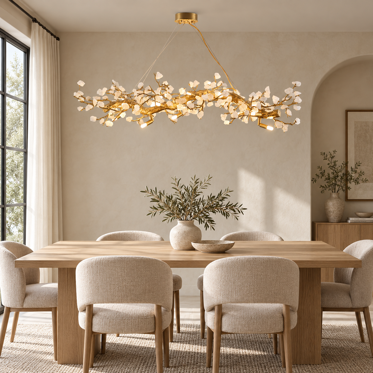 Casterford Lustre Linéaire À Branches En Pierre Blanche – vue 10