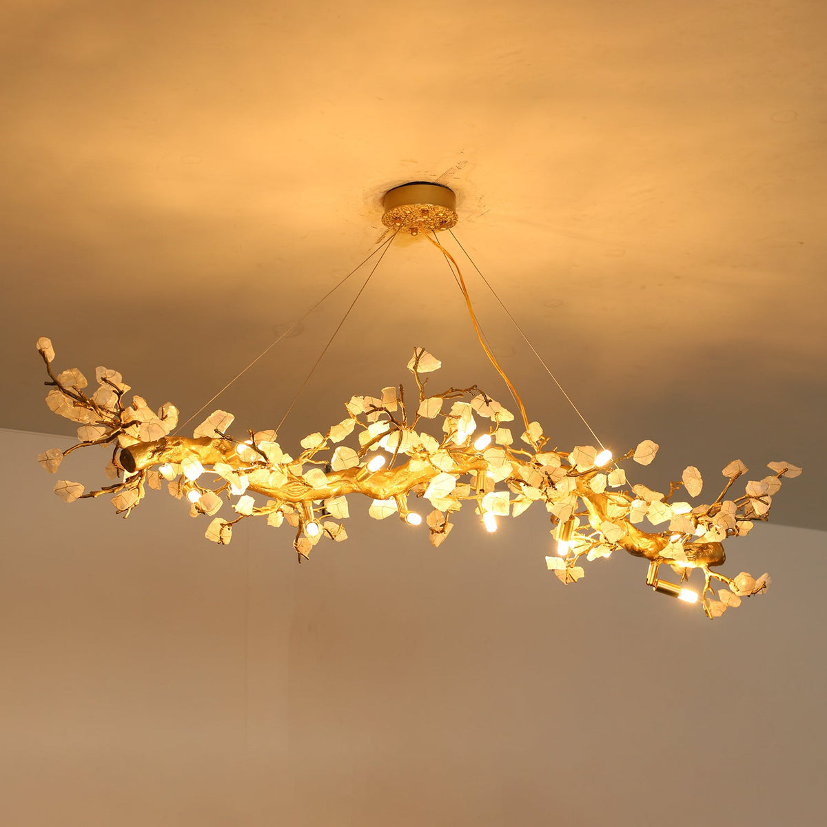 Casterford Lustre Linéaire À Branches En Pierre Blanche – vue 19