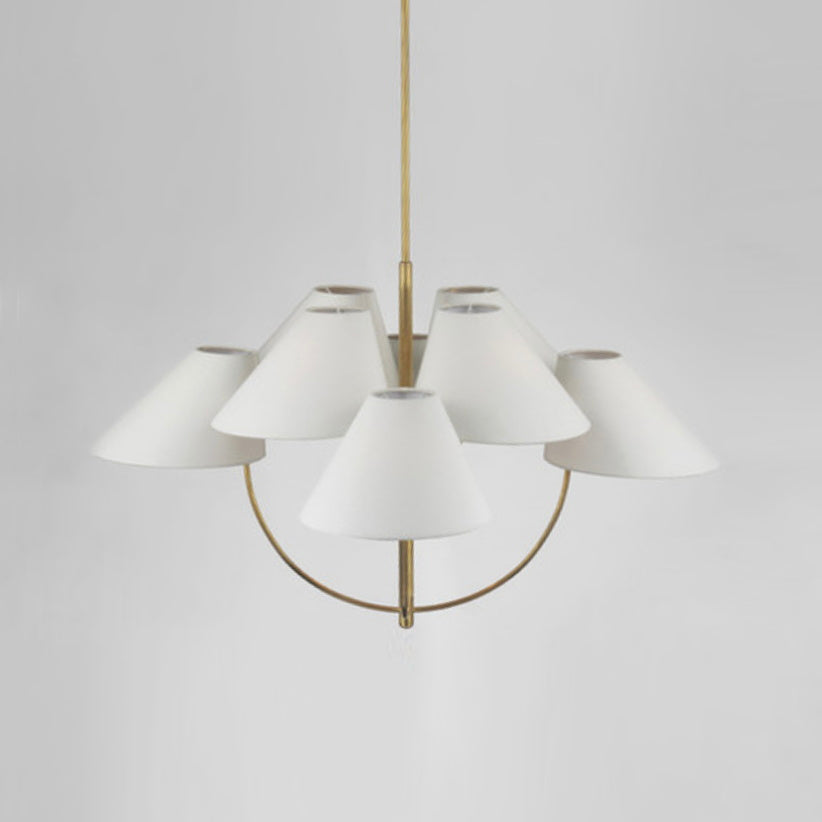 Vereria Lustre Tissu Laiton Industriel Vintage