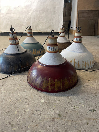 Avynor Suspension Métal Bleu Industriel Vintage