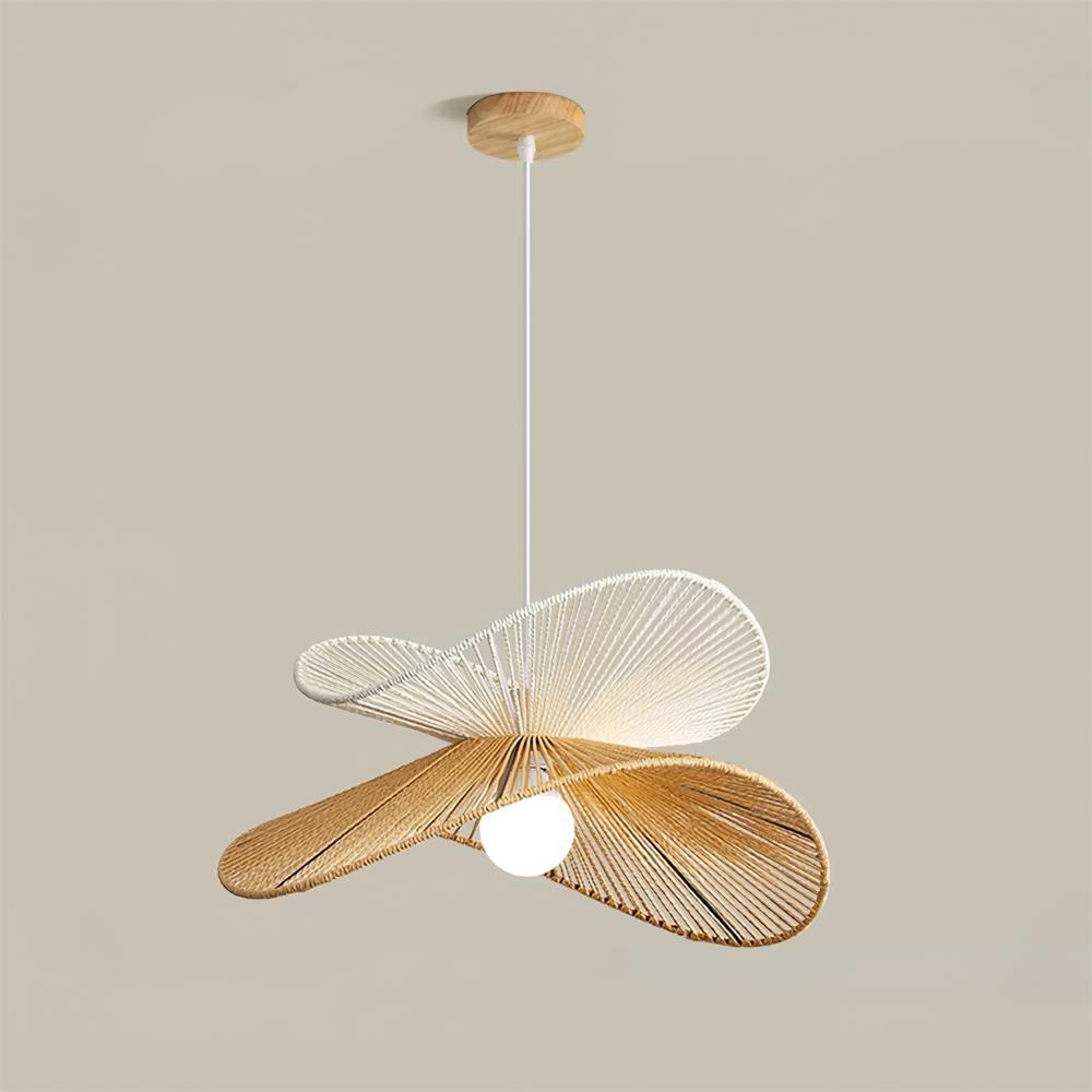 Pendant Lamp Woven Hemp Shade Sculptural Natural Modern-Neutral Decor