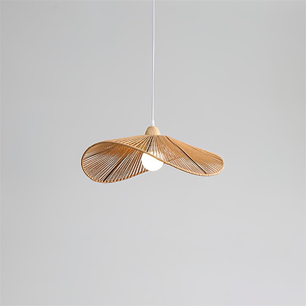 Pendant Lamp Woven Hemp Shade Sculptural Natural Modern-Neutral Decor
