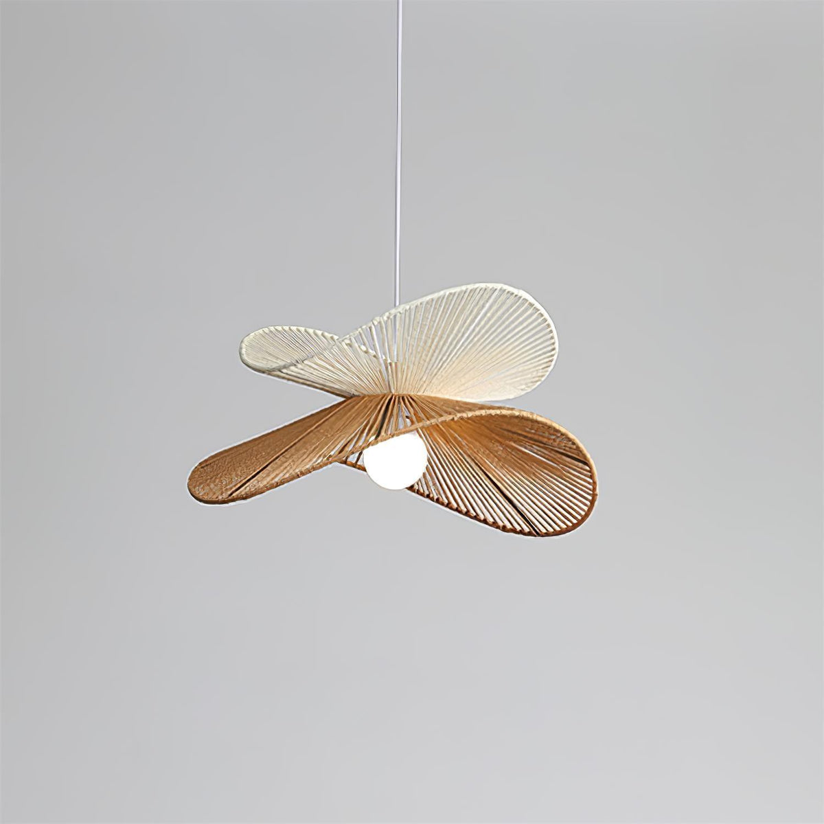 Pendant Lamp Woven Hemp Shade Sculptural Natural Modern-Neutral Decor