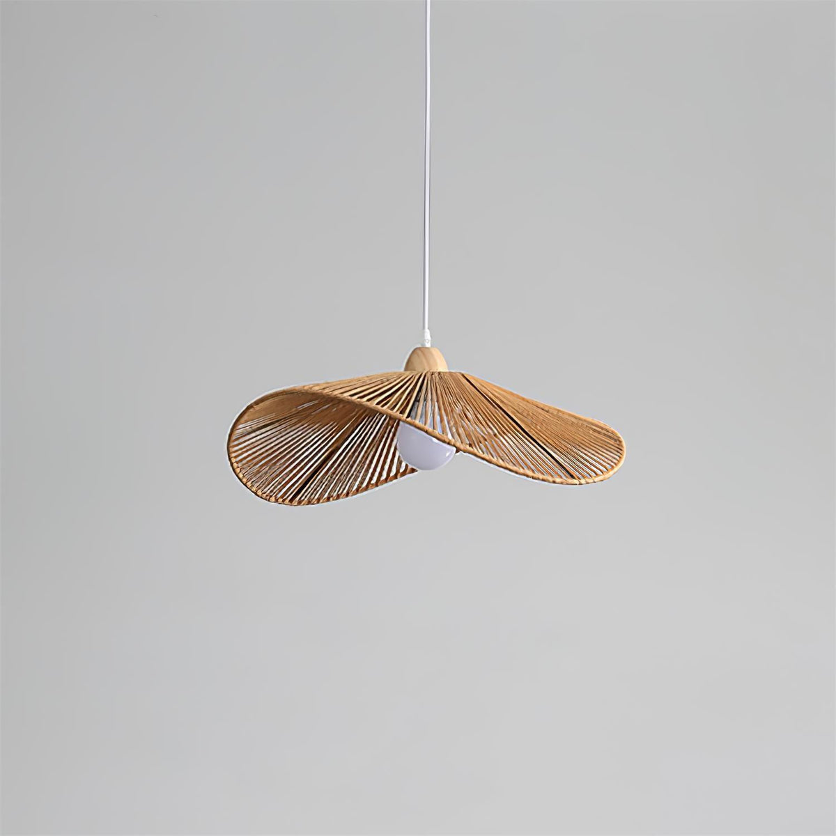 Pendant Lamp Woven Hemp Shade Sculptural Natural Modern-Neutral Decor