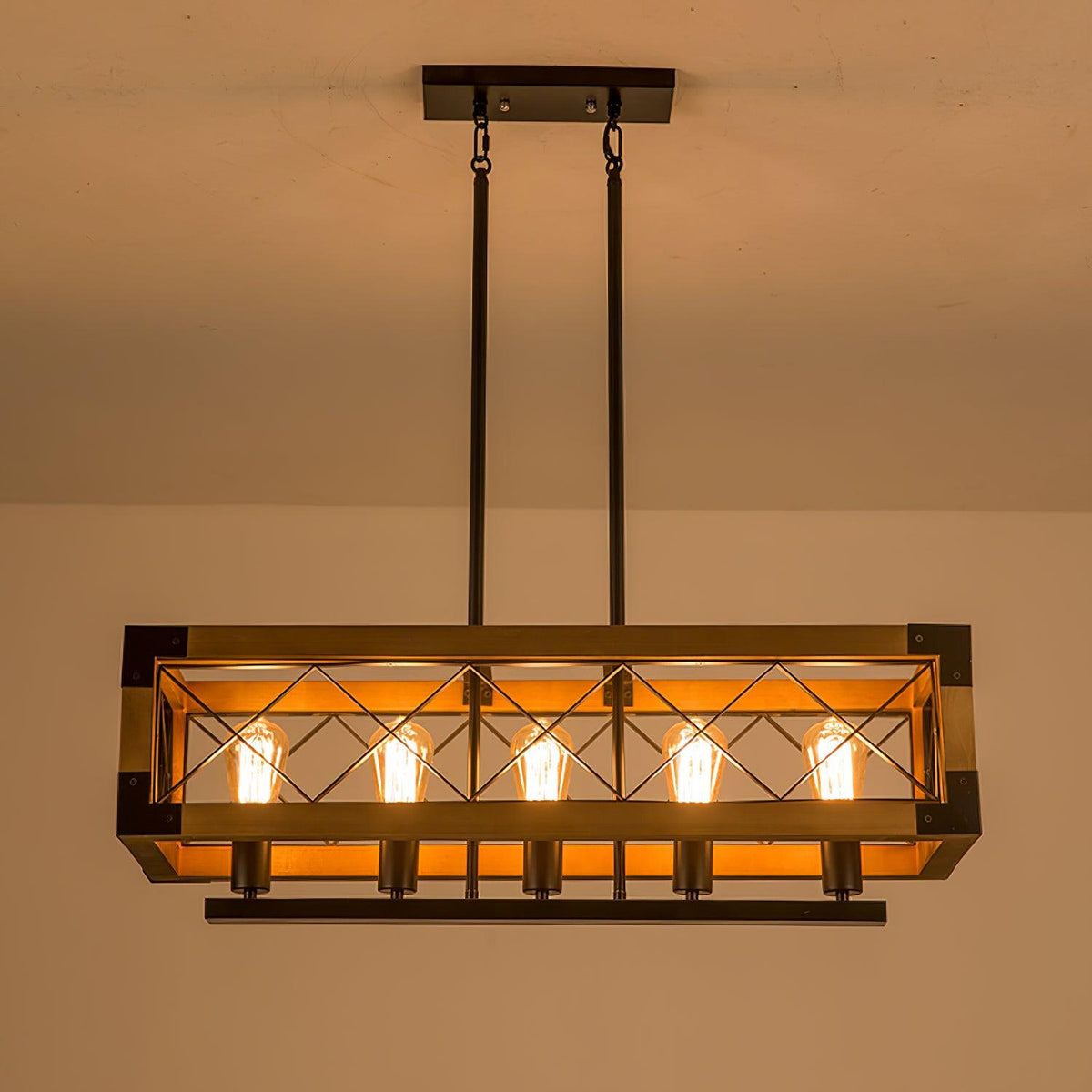 Grid Lustre Rectangulaire Pour Îlot de Cuisine
