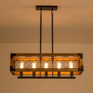 Grid Lustre Rectangulaire Pour Îlot de Cuisine