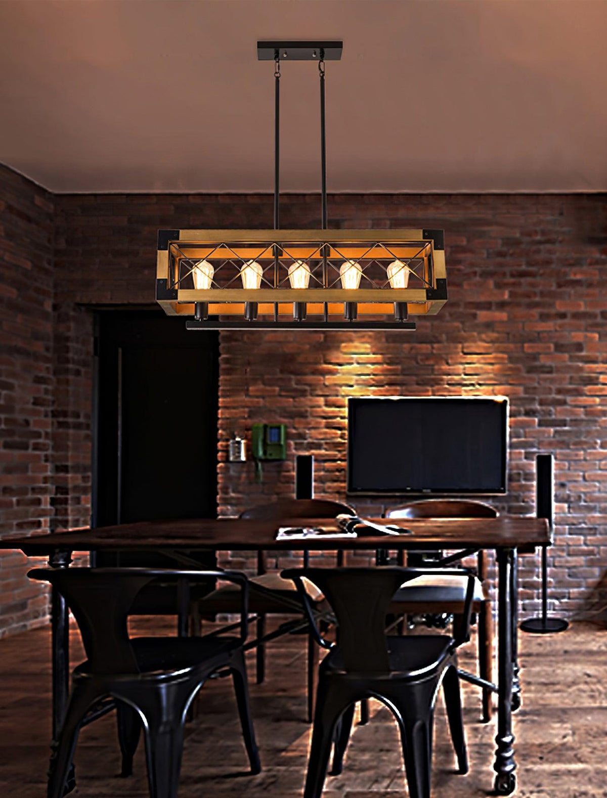 Grid Lustre Rectangulaire Pour Îlot de Cuisine