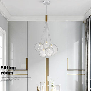 Valentina  Suspension Bubble Moderne Métal/Verre Transparent/Étoilé Salon