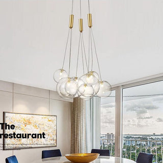Valentina  Suspension Bubble Moderne Métal/Verre Transparent/Étoilé Salon