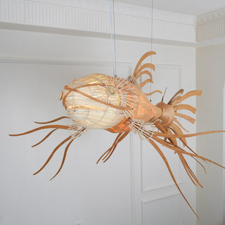 Lustra Lustre Bois Poisson Artisanal
