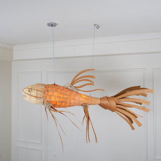 Lustra Lustre Bois Poisson Artisanal