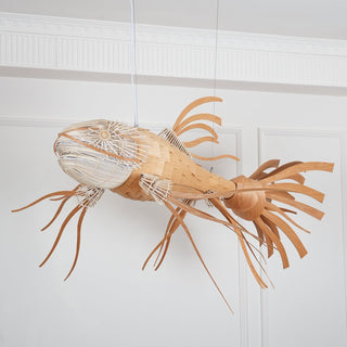 Lustra Lustre Bois Poisson Artisanal
