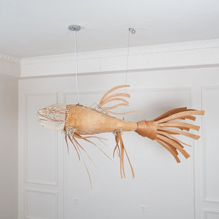 Lustra Lustre Bois Poisson Artisanal