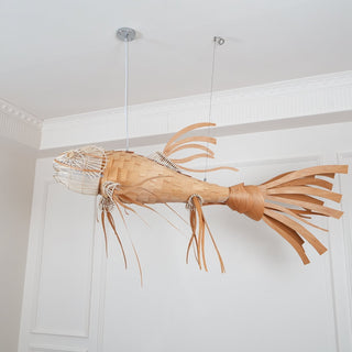 Lustra Lustre Bois Poisson Artisanal