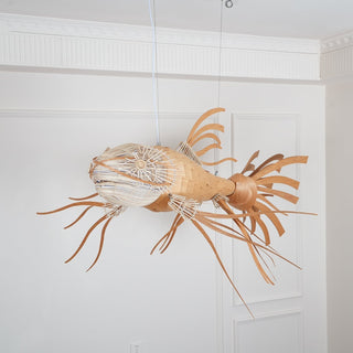 Lustra Lustre Bois Poisson Artisanal