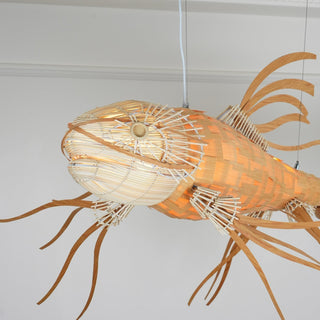 Lustra Lustre Bois Poisson Artisanal
