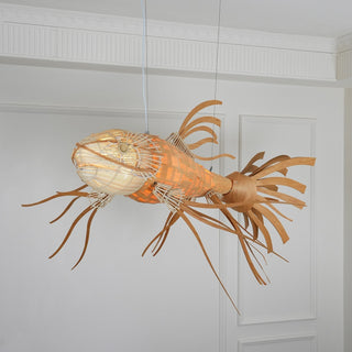 Lustra Lustre Bois Poisson Artisanal
