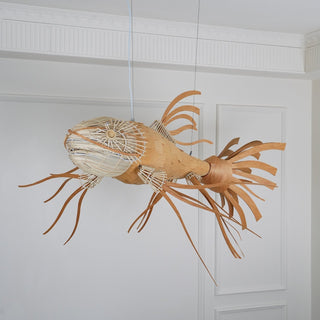 Lustra Lustre Bois Poisson Artisanal