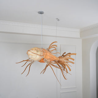 Lustra Lustre Bois Poisson Artisanal