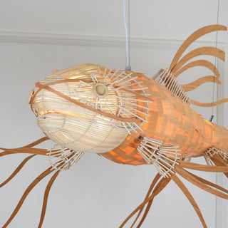 Lustra Lustre Bois Poisson Artisanal