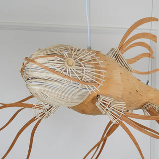 Lustra Lustre Bois Poisson Artisanal