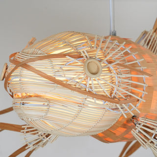 Lustra Lustre Bois Poisson Artisanal