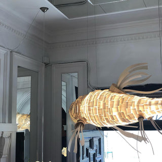Lustra Lustre Bois Poisson Artisanal