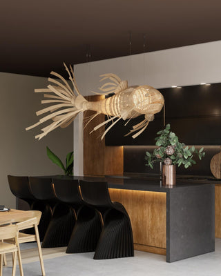 Lustra Lustre Bois Poisson Artisanal