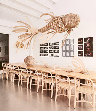 Lustra Lustre Bois Poisson Artisanal